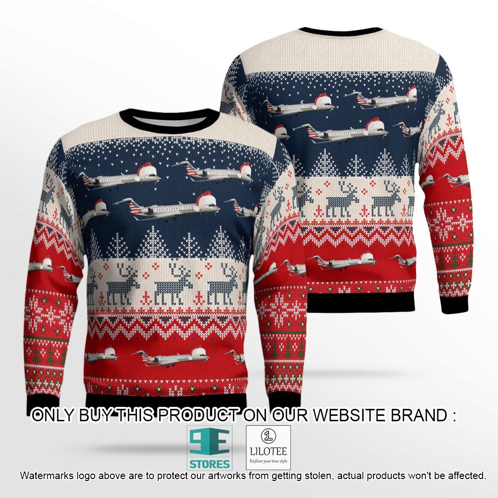 PSA Airlines Bombardier CRJ700 Christmas Wool Sweater - LIMITED EDITION 13