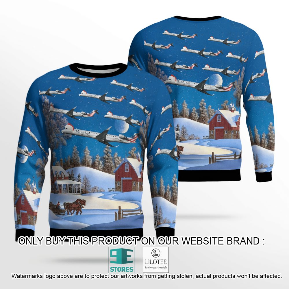 PSA Airlines Bombardier CRJ900 Christmas Wool Sweater - LIMITED EDITION 12