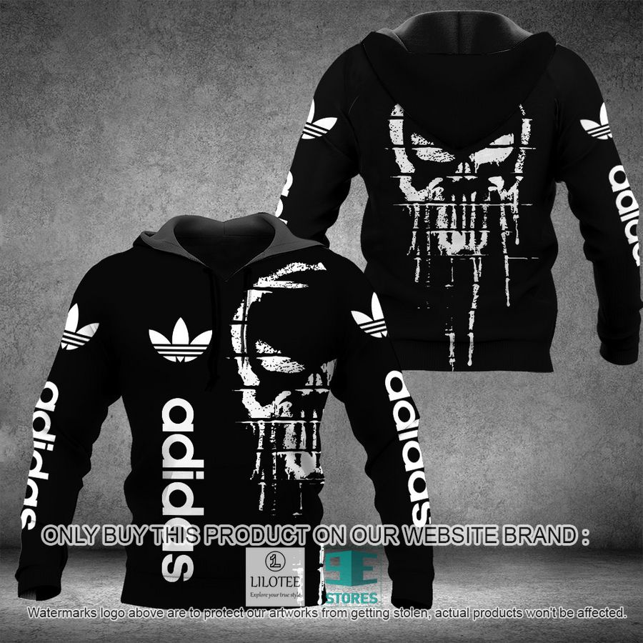 Punisher Skull Adidas black 3D Hoodie - LIMITED EDITION 8