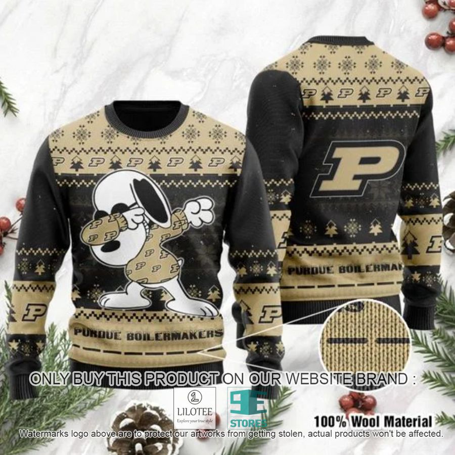 Purdue Boilermakers Snoopy Dabbing Ugly Chrisrtmas Sweater - LIMITED EDITION 3