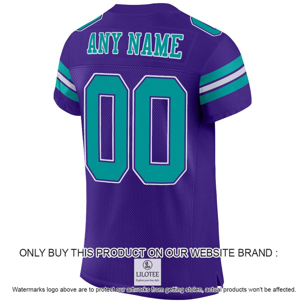 Purple Aqua-White Color Mesh Authentic Personalized Football Jersey - LIMITED EDITION 3 Purple Aqua-White Color Mesh Authentic Personalized Football Jersey - LIMITED EDITION - Image 3