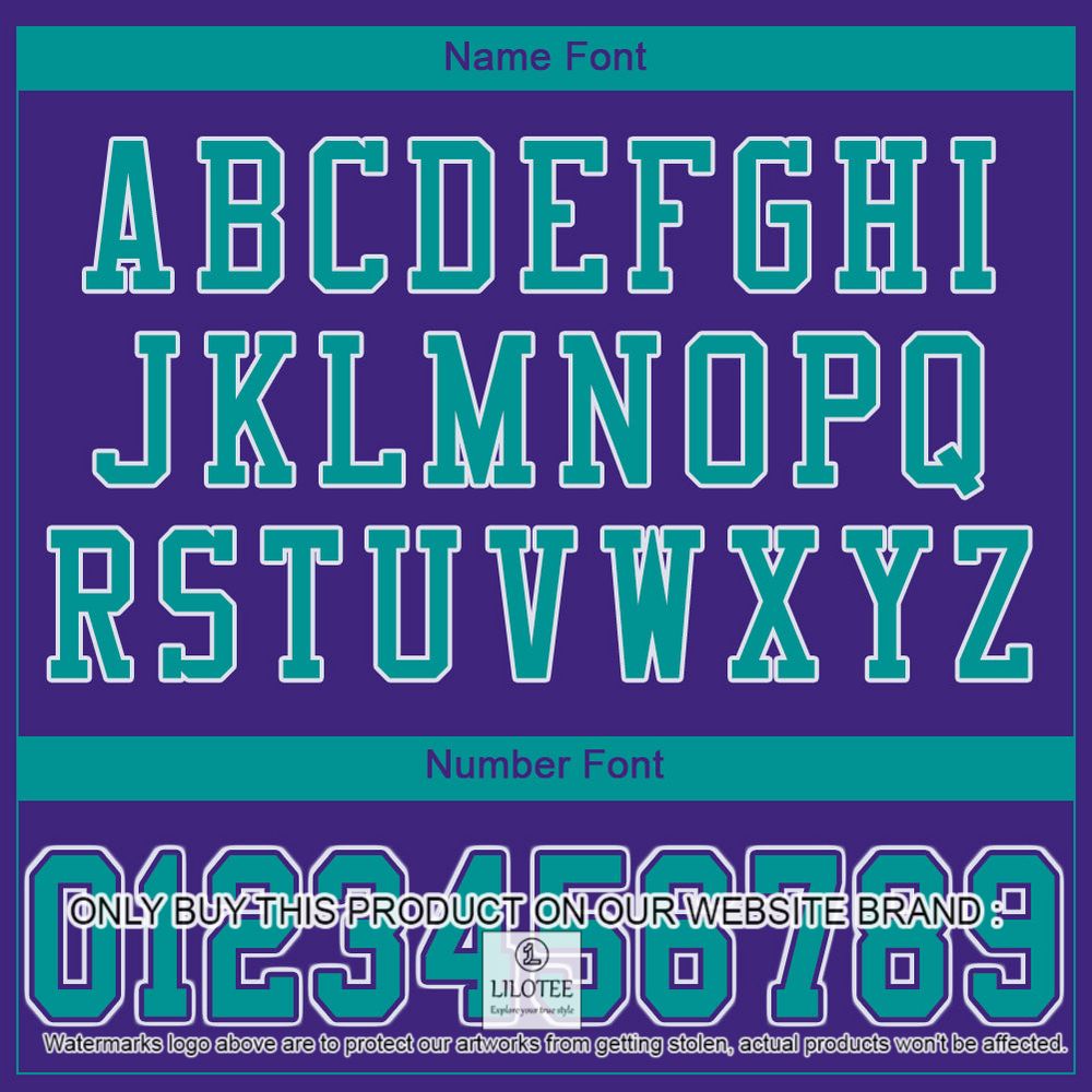 Purple Aqua-White Color Mesh Authentic Personalized Football Jersey - LIMITED EDITION 5 Purple Aqua-White Color Mesh Authentic Personalized Football Jersey - LIMITED EDITION - Image 5