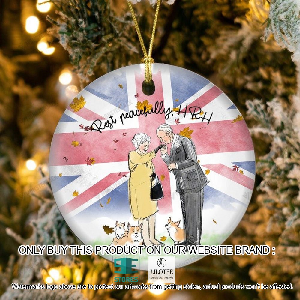 Queen Elizabeth Rest Peacefully HRH With Dog Christmas Ornament - LIMITED EDITION 8