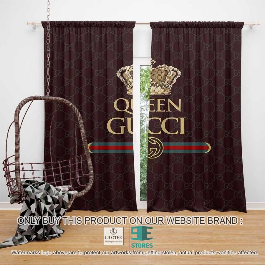 Queen Gucci Brown Windown Curtain 9