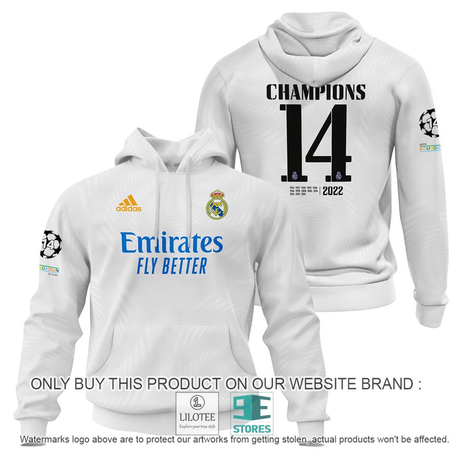 Real Madrid FC Adidas Champions 14 white Shirt, Hoodie - LIMITED EDITION 17