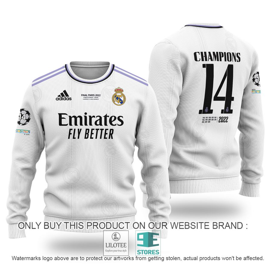 Real Madrid FC Adidas Champions 14 white Sweater - LIMITED EDITION 12