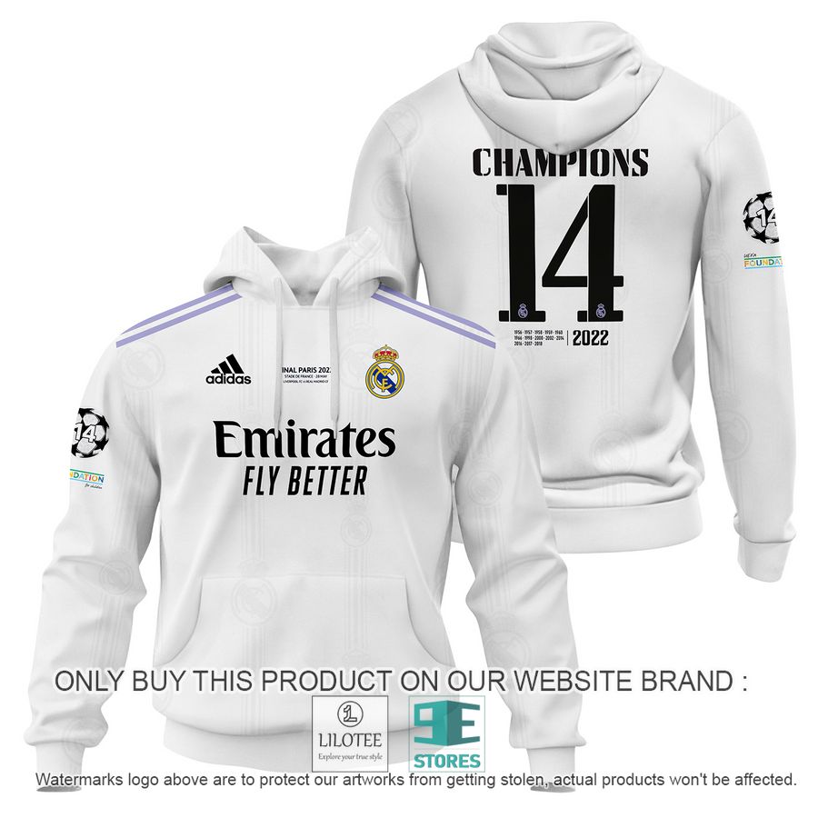 Real Madrid FC Champions 14 white Shirt, Hoodie - LIMITED EDITION 16