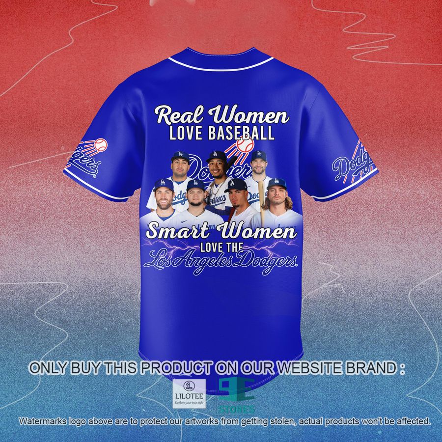 Real Women Love Baseball Smart Women Love LA Dodgers Baseball Jersey 3 Real Women Love Baseball Smart Women Love LA Dodgers Baseball Jersey - Image 3