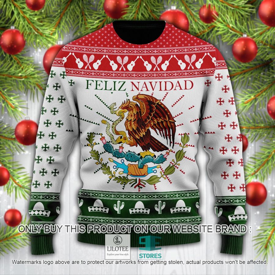 Red and Green Feliz Navidad Mexican Ugly Christmas Sweater - LIMITED EDITION 5