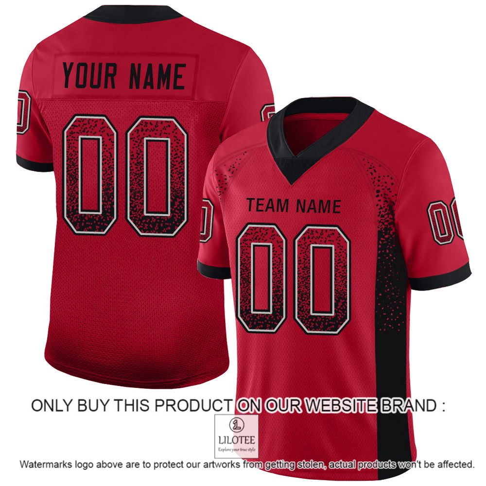 Red Black-Gray Mesh Drift Fashion Personalized Football Jersey - LIMITED EDITION 10