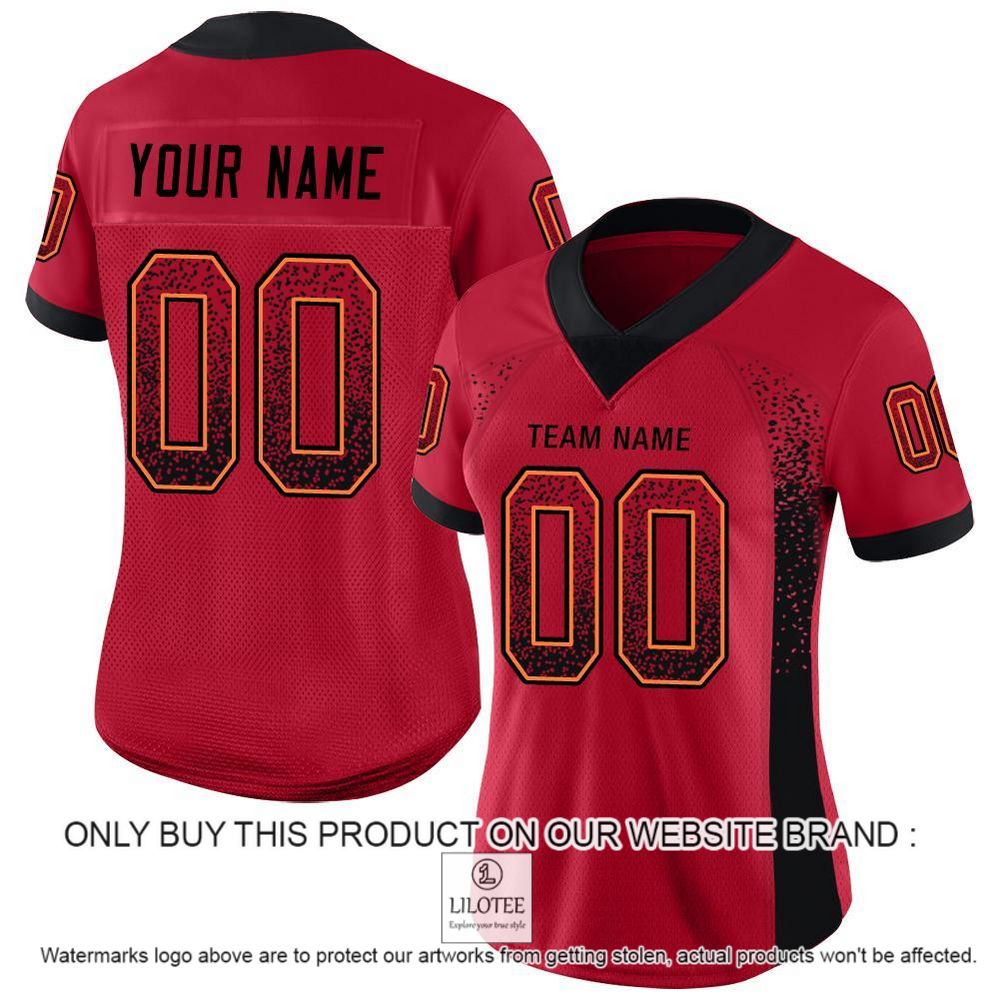 Red Black-Orange Mesh Drift Fashion Personalized Football Jersey - LIMITED EDITION 3 Red Black-Orange Mesh Drift Fashion Personalized Football Jersey - LIMITED EDITION - Image 3