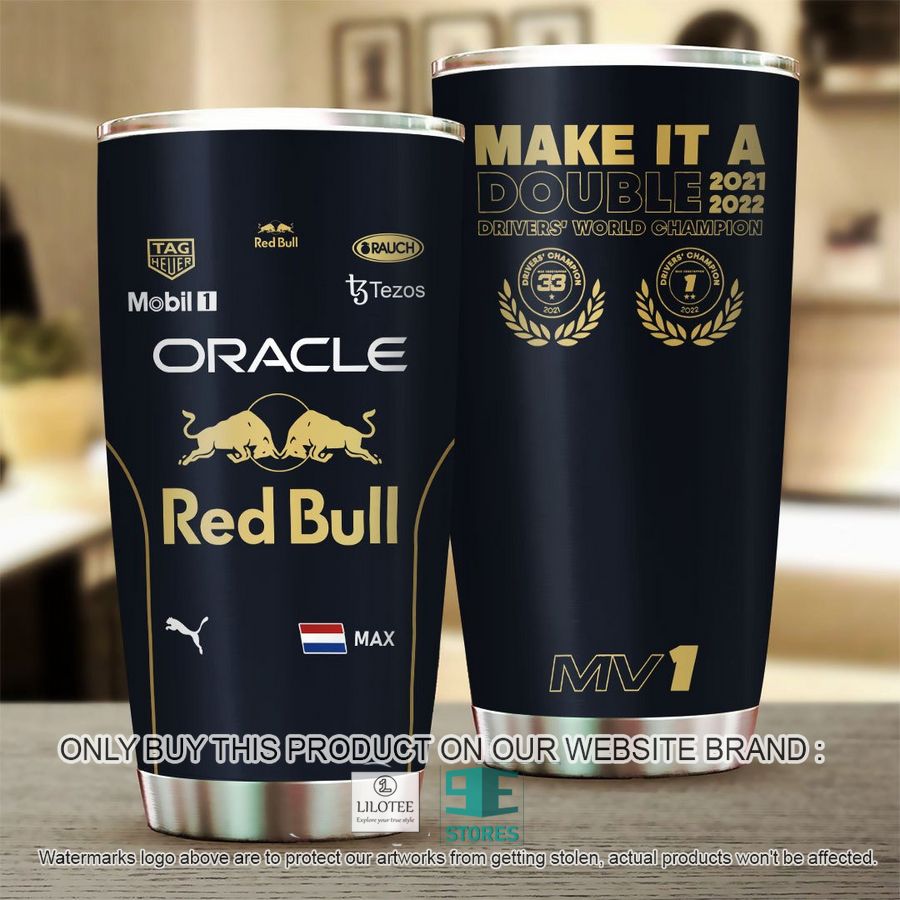 Red Bull Make It A Double 2021 2022 Driver's World Champion Tumbler 2