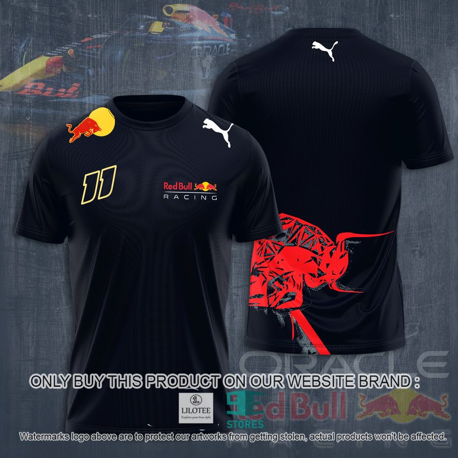 Red Bull Racing 11 Black 3D T-Shirt 9