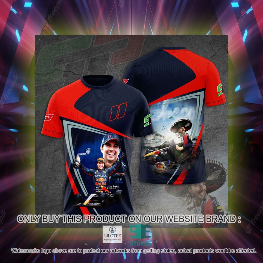 Alternative view of Red Bull Racing Claro Navy Red 3D T-Shirt