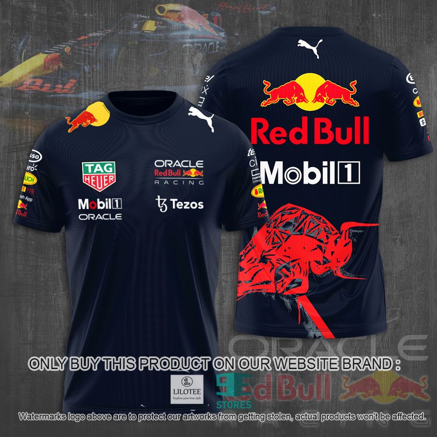 Red Bull Racing Formula One Team Tezos Navy 3D T-Shirt 8