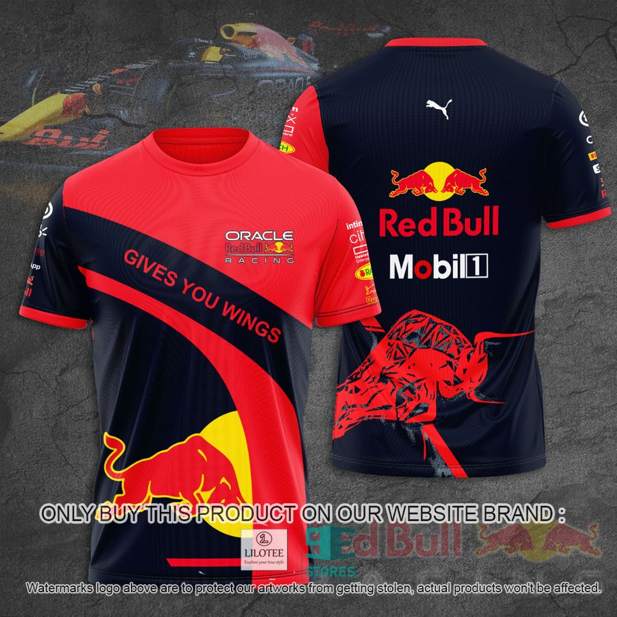 Red Bull Racing Gives You Wings Red 3D T-Shirt 8