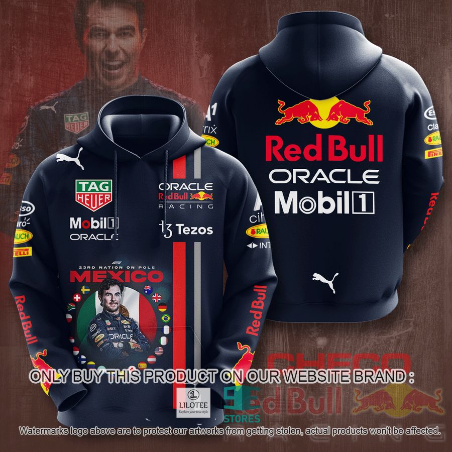 Red Bull Racing Mexico Tezos Navy 3D Over Printed Hoodie 9