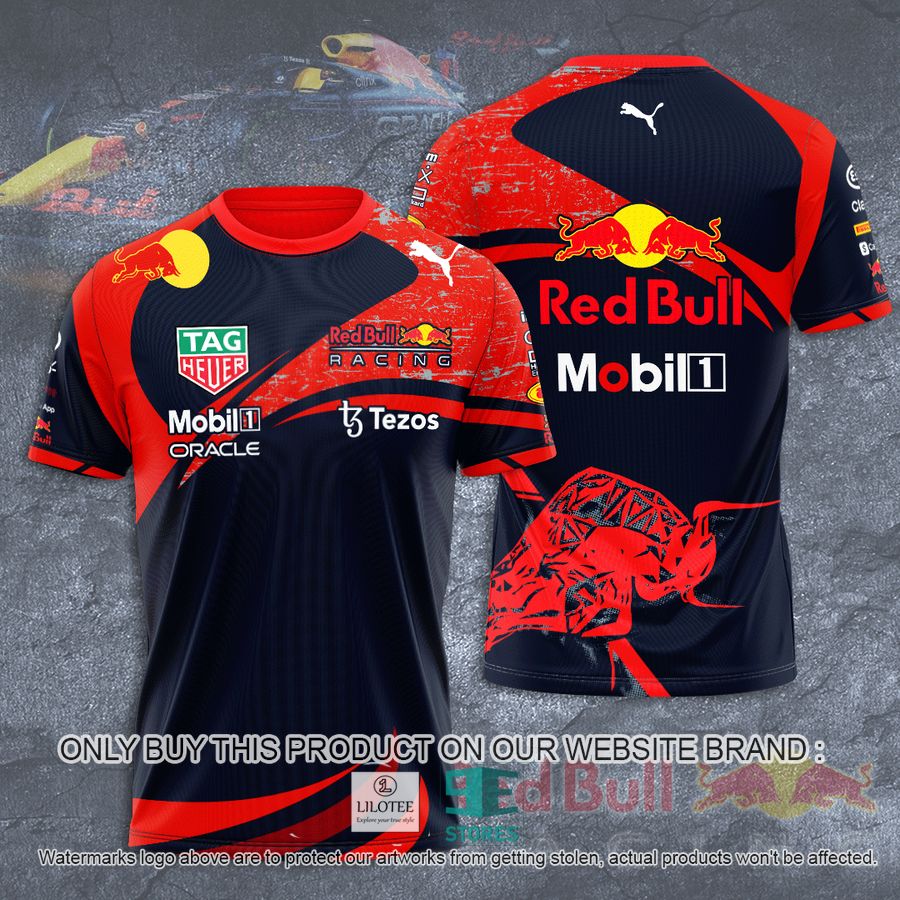 Red Bull Racing Tezos Mobil 1 Oracle Red 3D T-Shirt 8