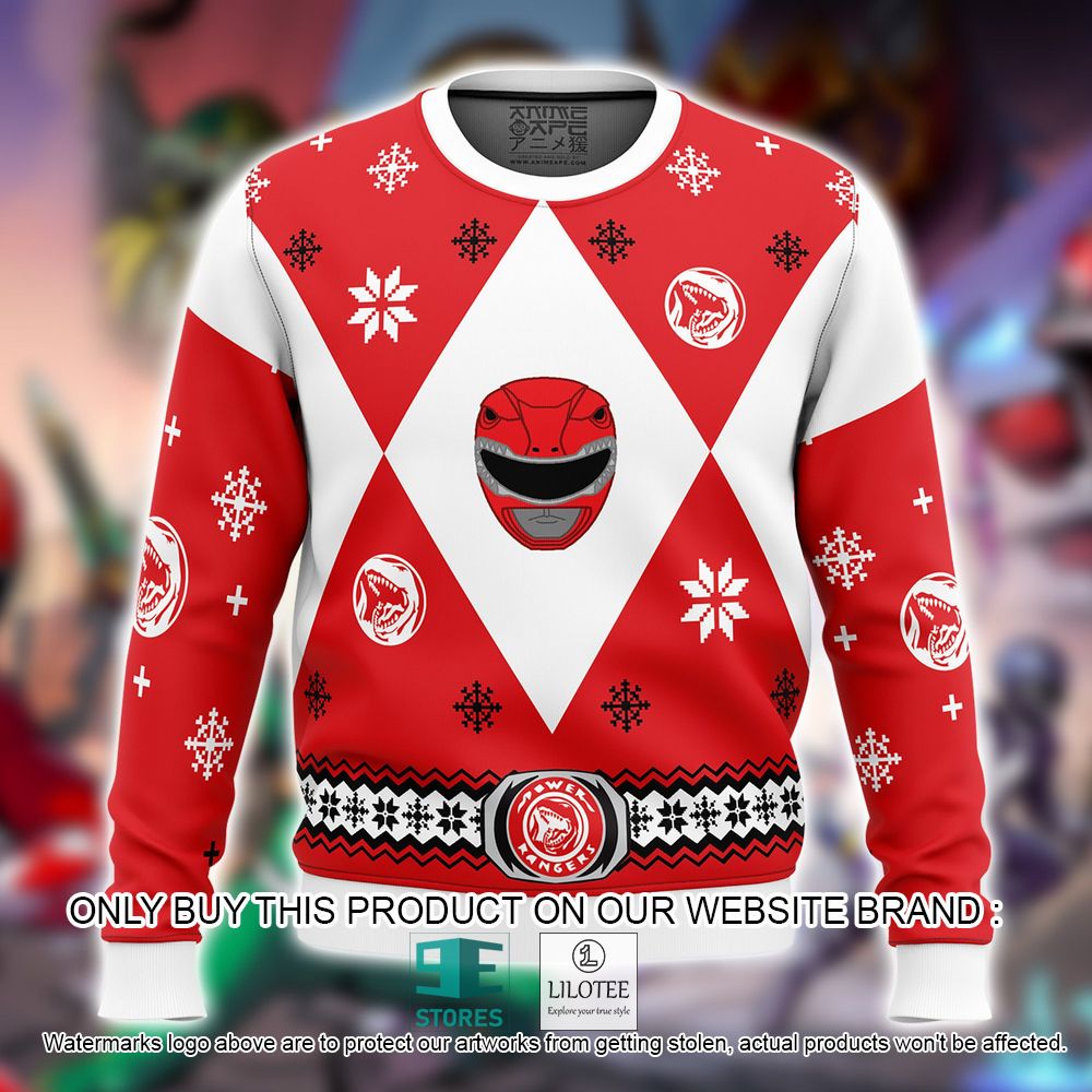 Red Mighty Morphin Power Ranger Christmas Ugly Sweater - LIMITED EDITION 10