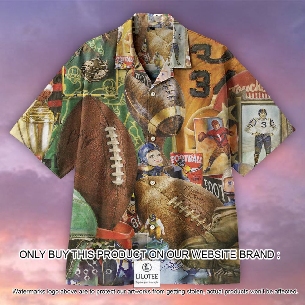 Retro Rugby Football Pattern Short Sleeve Hawaiian Shirt - LIMITED EDITION 12