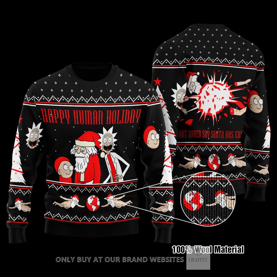 Rick and Morty Happy Human Holiday Wool Sweater 9