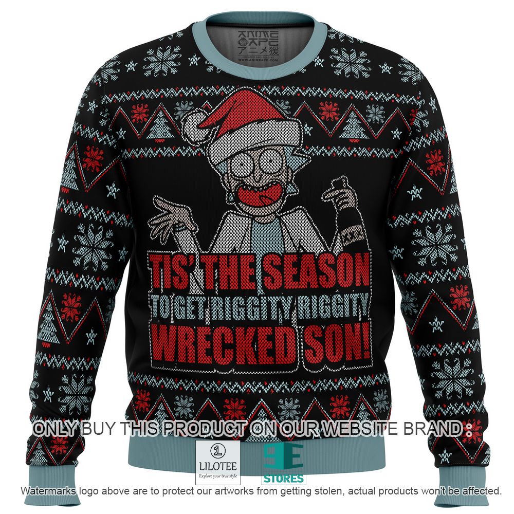 Rick and Morty Tis The Season Wrecked Son Ugly Christmas Sweater - LIMITED EDITION 31