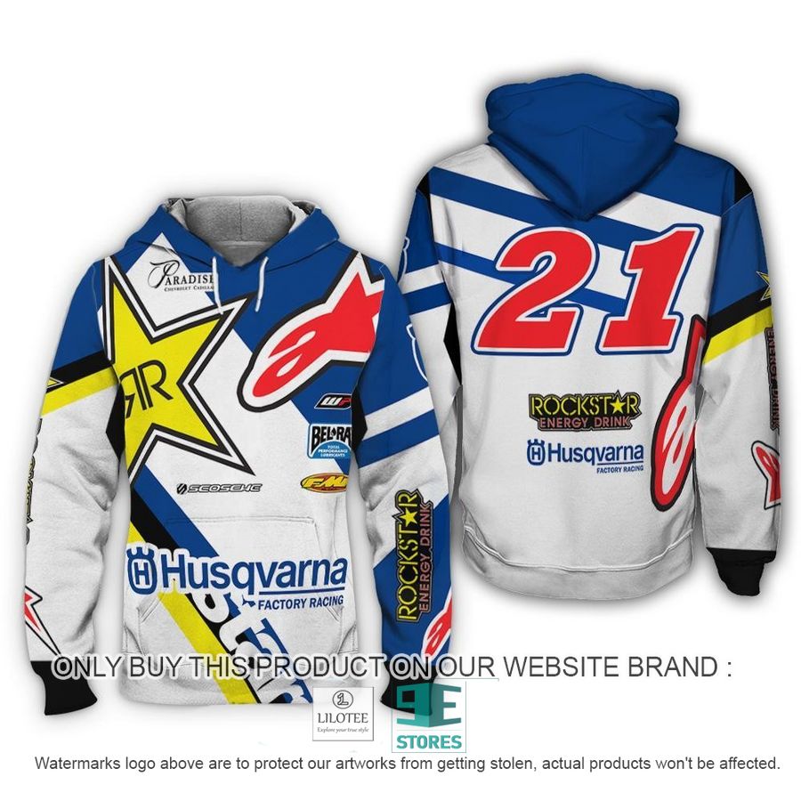 Rockstar Energy Husqvarna Racing 21 3D Shirt Hoodie 6