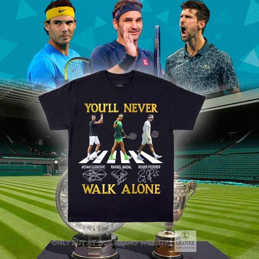 Roger Federer Rafael Nadal Novak Djokovic You'll never walk alone Abbey Road 2D Shirt, Hoodie 8