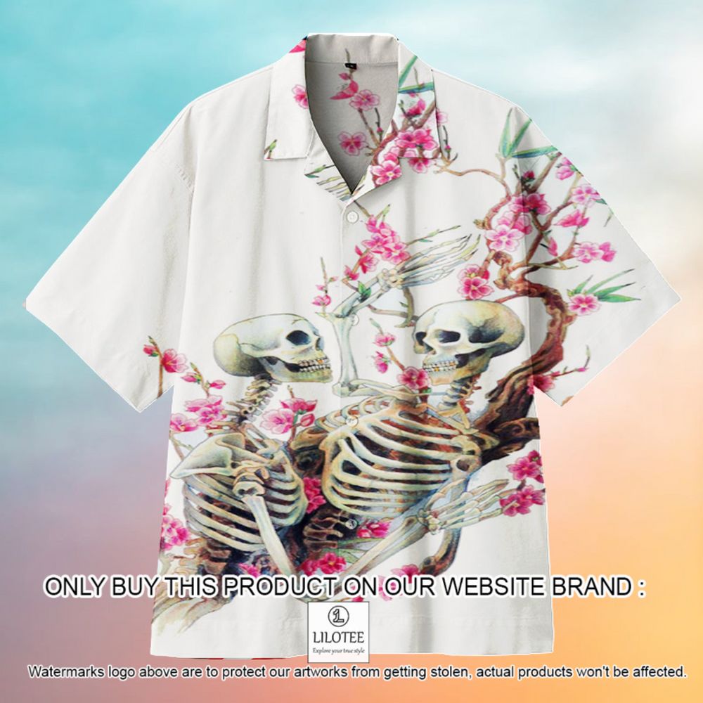 Romance to Death Skull With Flower Pattern Short Sleeve Hawaiian Shirt - LIMITED EDITION 12