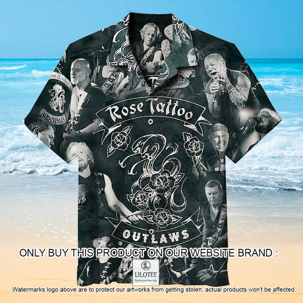 Rose Tattoo Outlaws Show Short Sleeve Hawaiian Shirt - LIMITED EDITION 13