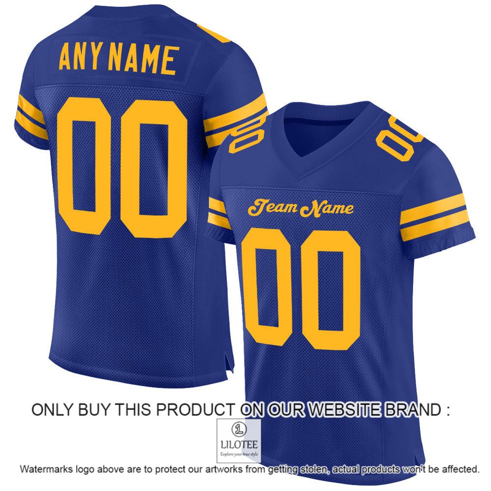 Royal Gold Mesh Authentic Personalized Football Jersey - LIMITED EDITION 11
