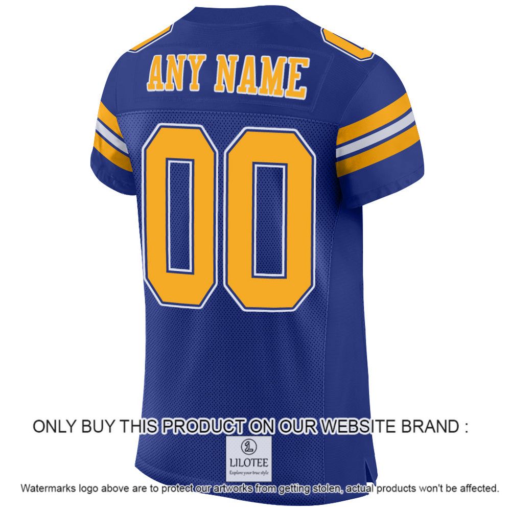 Royal Gold-White Mesh Authentic Personalized Football Jersey - LIMITED EDITION 3 Royal Gold-White Mesh Authentic Personalized Football Jersey - LIMITED EDITION - Image 3