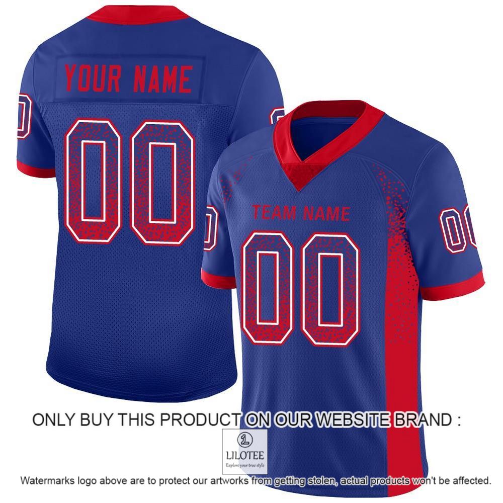 Royal Red-White Mesh Drift Fashion Personalized Football Jersey - LIMITED EDITION 12