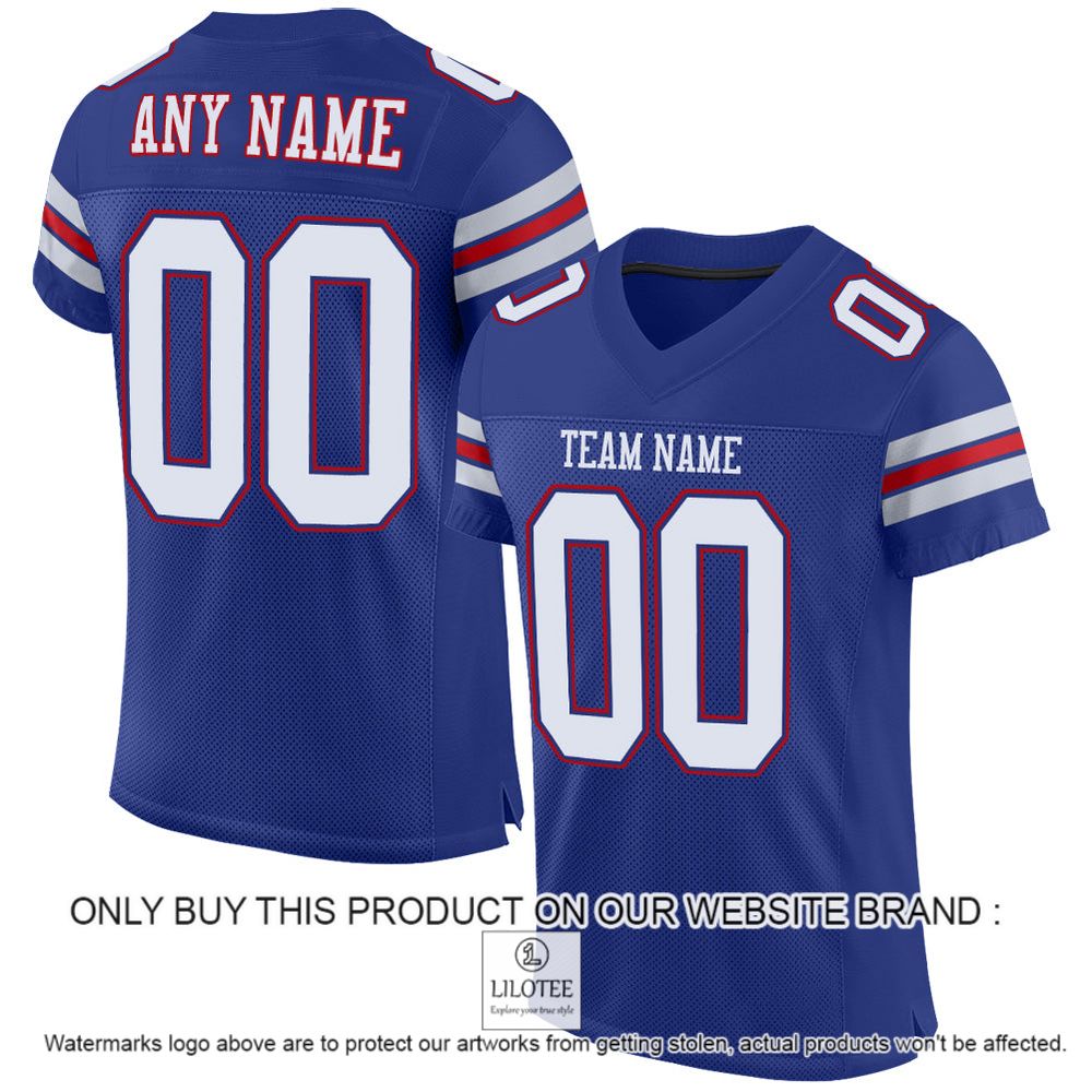 Royal White-Red Personalized Football Jersey - LIMITED EDITION 11