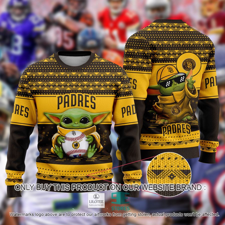 San Diego Padres Baby Yoda Ugly Christmas Sweater 9