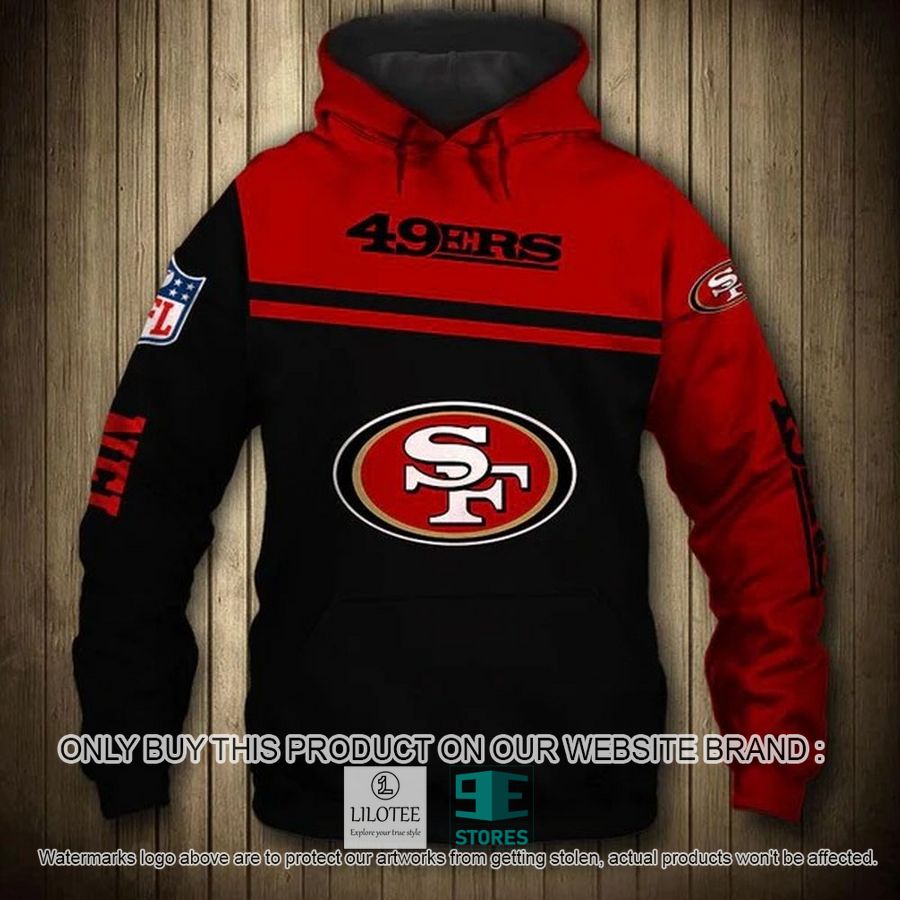 San Francisco 49ers black red 3D Hoodie, Zip Hoodie - LIMITED EDITION 8