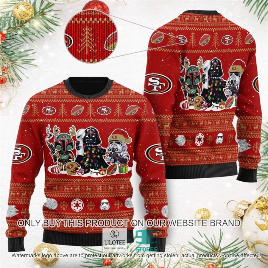 San Francisco 49ers Darth Vader Boba Fett Stormtrooper Ugly Christmas Sweater - LIMITED EDITION 8