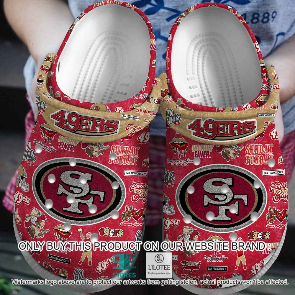 San Francisco 49ers Pattern Crocs Crocband Shoes - LIMITED EDITION 7