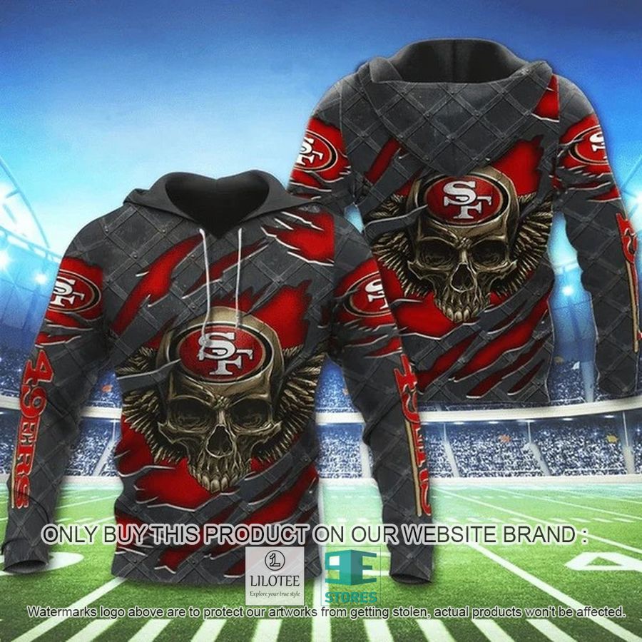 San Francisco 49ers Skull Wings 3D Hoodie, Zip Hoodie - LIMITED EDITION 9