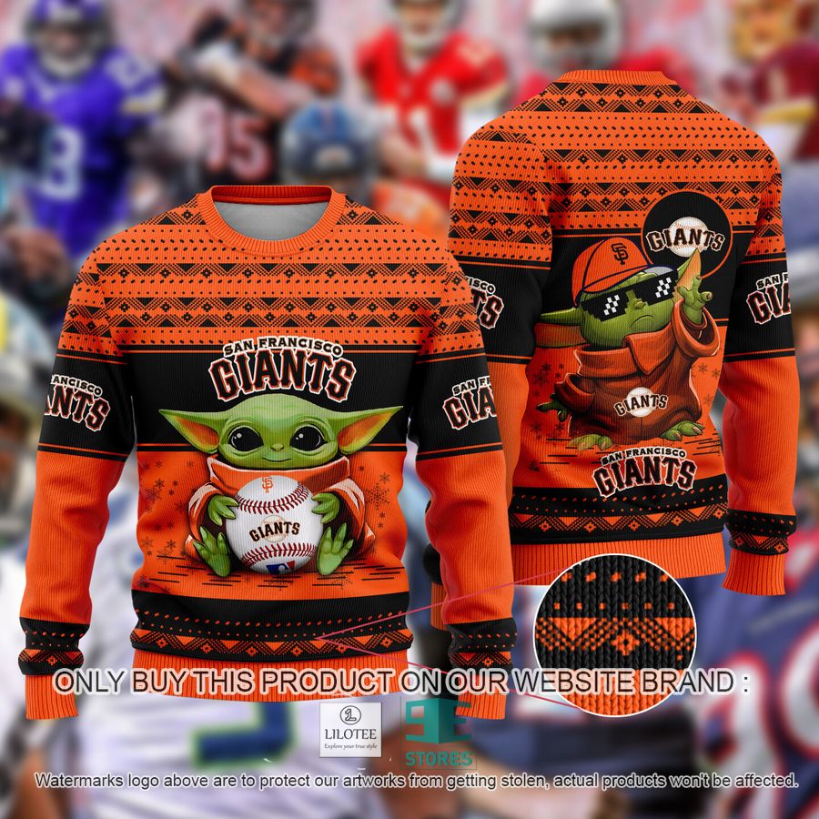 San Francisco Giants Baby Yoda Ugly Christmas Sweater 8