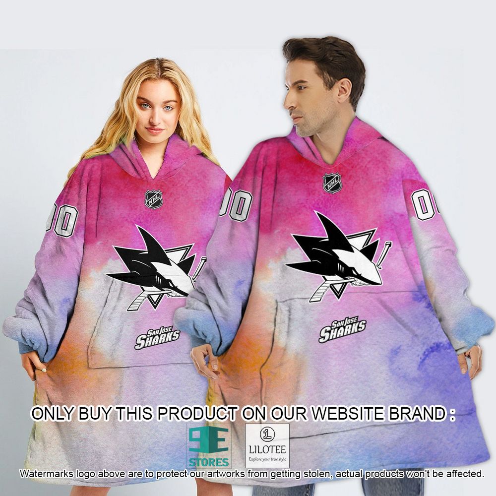 San Jose Sharks Breast Cancer Awareness Month Personalized Hoodie Blanket - LIMITED EDITION 13