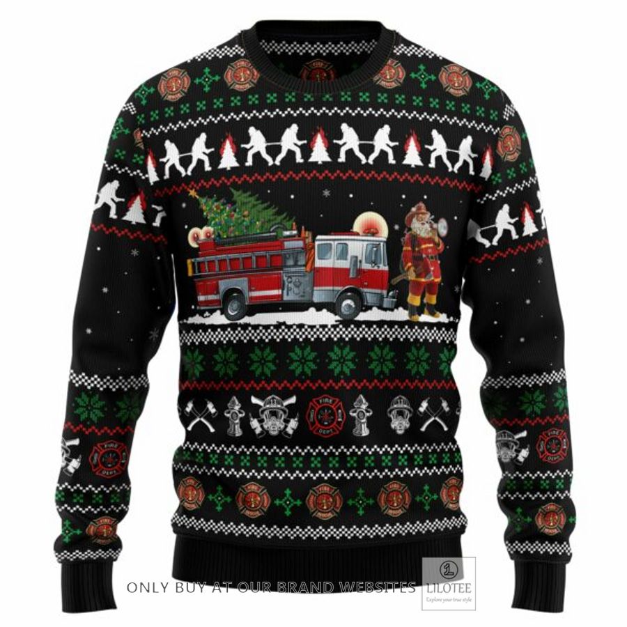 Santa Claus Firefighter Ugly Christmas Sweatshirt 6