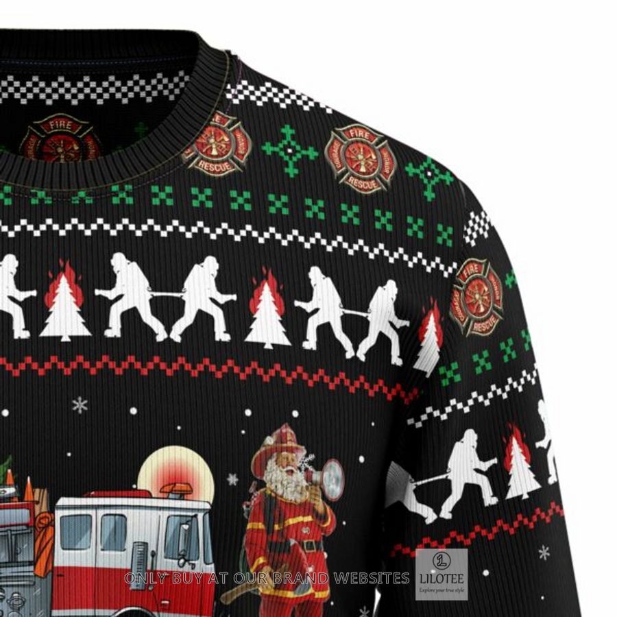 Santa Claus Firefighter Ugly Christmas Sweatshirt 3 Santa Claus Firefighter Ugly Christmas Sweatshirt - Image 3