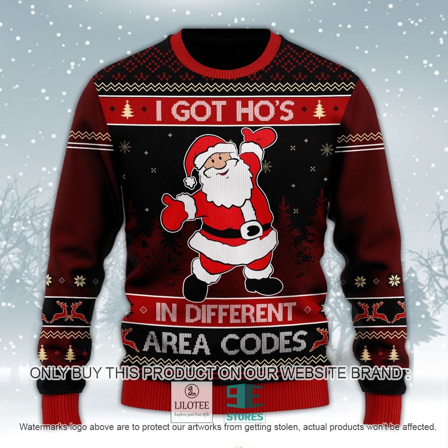 Santa Claus I Got Ho's In Different Area Codes Ugly Christmas Sweater - LIMITED EDITION 5