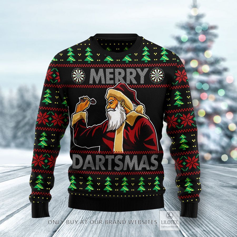 Santa Claus Merry Dartsmas Ugly Christmas Sweater - LIMITED EDITION 25