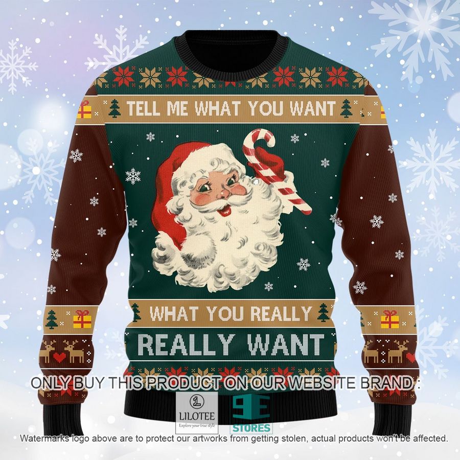 Santa Tell Me What You Want Ugly Christmas Sweater - LIMITED EDITION 4