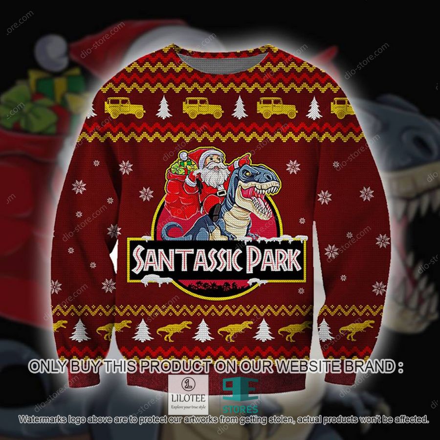 Santassic Park Santa Claus Dinosaur Knitted Wool Sweater - LIMITED EDITION 16