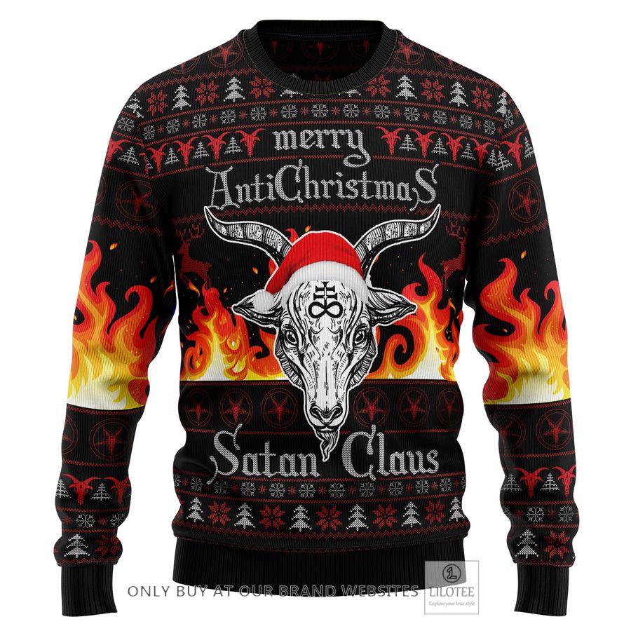 Satan Claus Merry Christmas Hail Satanic Ugly Christmas Sweater - LIMITED EDITION 25