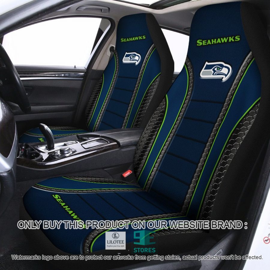 Seattle Seahawks Navy Blue Car Seat Covers 8