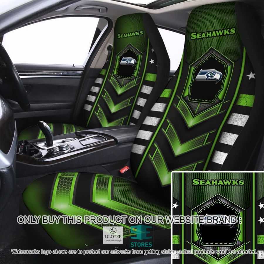 Seattle Seahawks Neon Green Car Seat Covers 8